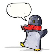 cartoon penguin wearing scarf N8