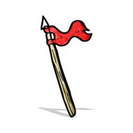 cartoon spear with flag