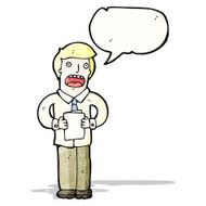 cartoon man reading speech