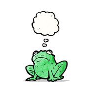 cartoon frog with thought bubble N4