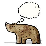 cartoon bear with thought bubble N20