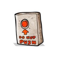 cartoon tempting big red button