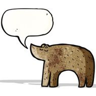 cartoon bear with speech bubble N27