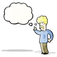 cartoon mustache man with idea N3