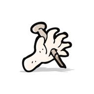 cartoon nail through hand N2