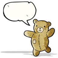 cartoon teddy bear with speech bubble N209
