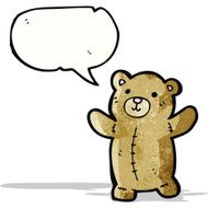 cartoon teddy bear with speech bubble N210
