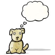 cartoon dog with thought bubble N28