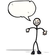 cartoon confused stick man