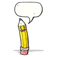talking pencil cartoon character