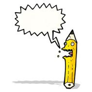 shrieking pencil cartoon character N2