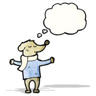 cartoon dog with thought bubble N29
