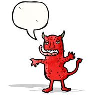 cartoon devil with speech bubble N16