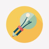 Light bulb flat icon with long shadow eps10 N40