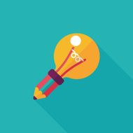 Light bulb flat icon with long shadow eps10 N42