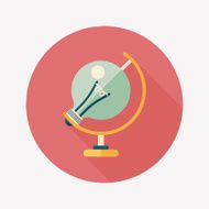 Light bulb flat icon with long shadow eps10 N43
