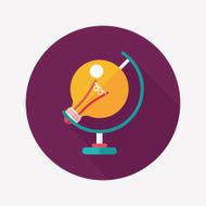 Light bulb flat icon with long shadow eps10 N44