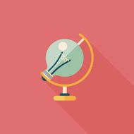 Light bulb flat icon with long shadow eps10 N45