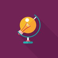 Light bulb flat icon with long shadow eps10 N46