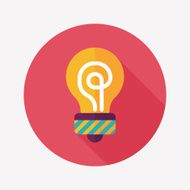 Light bulb flat icon with long shadow eps10 N48