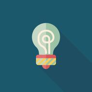 Light bulb flat icon with long shadow eps10 N49