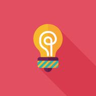 Light bulb flat icon with long shadow eps10 N50