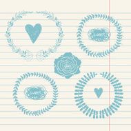 vector chalk doodle sketch of wreath N6