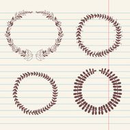 vector chalk doodle sketch of wreath N7