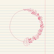 vector chalk doodle sketch of wreath N8