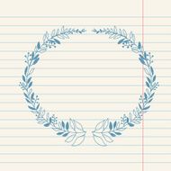 vector chalk doodle sketch of wreath N10