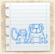 dog and cat cartoon illustration