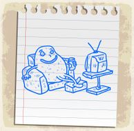 Cartoon couch potato illustration