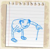 Cartoon old man illustration