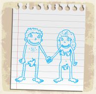 Cartoon adam eve illustration