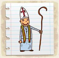 Cartoon priest illustration N2
