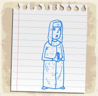 Cartoon nun illustration