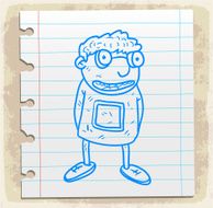 Cartoon nerd illustration