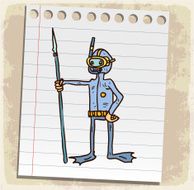 Cartoon diver illustration