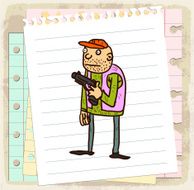Cartoon thief illustration