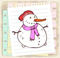 Cartoon snow man illustration