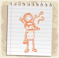Cartoon doubts illustration