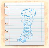 Cartoon sad illustration