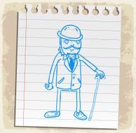 Cartoon hipster illustration N3