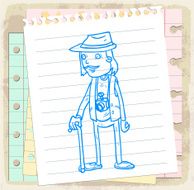 Cartoon hipster illustration N4