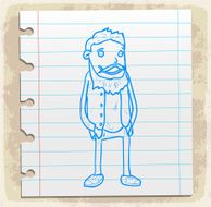 Cartoon hipster illustration N5