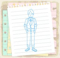 Cartoon hipster illustration N7