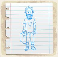 Cartoon hipster illustration N8