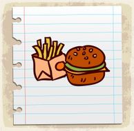Cartoon fast food illustration