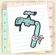Cartoon water tap illustration