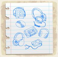 Cartoon music illustration